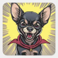 Funny Crazy Chihuahua   Square Sticker