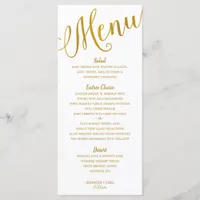 Wedding Menus | Modern Typography (Gold Foil)