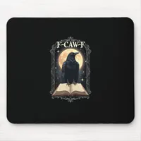 F-Caw-F Crow Funny Halloween Raven Moon Mouse Pad