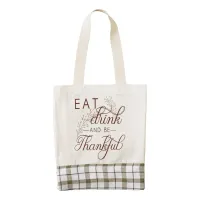 eat drink and be thankful zazzle HEART tote bag