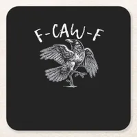 F-Caw-F Crow Retro Classic Square Paper Coaster