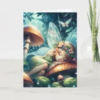 Missing You | Fairy Sleeping on a Mushroom Card