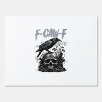 Funny F-Caw-F Crow Funny Halloween Retro Classic Sign