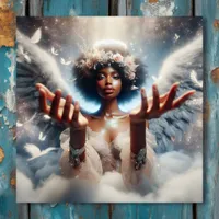 Beautiful African-American Angel Ethereal Metal Print