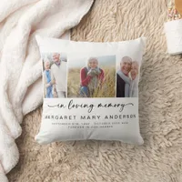 In Loving Memory | Three Photos Memorial Tribute Throw Pillow