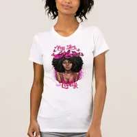 Elegant Black Diva Embracing Empowerment and Grace T-Shirt