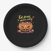 Eat, Drink, and Be Scary Scary Movie Night Hallowe Paper Plates