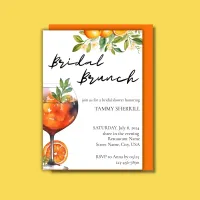 Aperol Spritz Orange Watercolor Bridal Brunch  Invitation