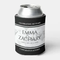 Elegant 60th 75th Diamond Wedding Anniversary Can Cooler