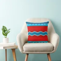 Southwest River Canyon Red and Turquoise 16in Throw Pillow