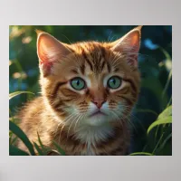 *~* Close Up Tabby Kitty Cat 5:4 Feline Kitten  Poster