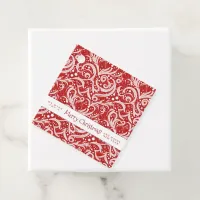 Red Abstract Snowflake Pattern#10 ID1009 Favor Tags