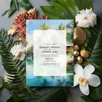 Watercolor Caribbean Destination Wedding Invitation