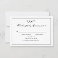 Elegant Black and White Wedding RSVP