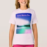 Santa Monica Pier - Blue Green Photo Edit T-Shirt