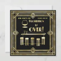 Art Deco Retro New Year's Eve Prohibition Bar Card