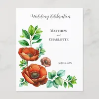 Sublime Watercolor Red Poppies in Vintage Style