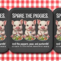 Cute Spare the Piggies Eating Salads Paper Plates