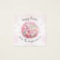 Vintage Floral Easter Bunny Easter Eggs Hearts