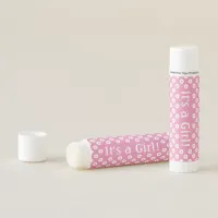 Cheery Pink Polka Dot "It's a Girl!" Gender Reveal Lip Balm