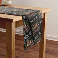 Funny Colorful Pixelated Gnome for the Holidays Long Table Runner