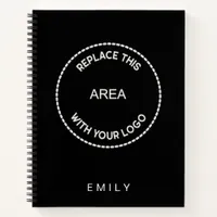 Business Logo Employee Name black Notebook