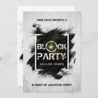 Modern Grunge Block Party Invitation