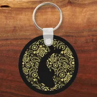 Koi Fish Black and Gold Decorative Keychain