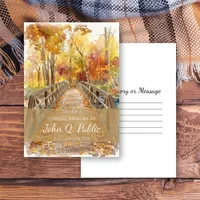Autumn Leaves Lane Share a Memory Funeral  Note Card