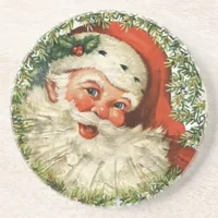 Vintage Santa Grunge Drink Coaster