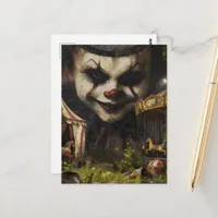 Scary Clown at the Abandoned Circus Postcard