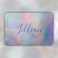 Monogram Name in Blue on Mother Of Pearl |  Bath Mat