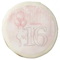 String Lights & Balloons Sweet 16 Rose Gold ID473 Sugar Cookie