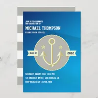 Navy themed Graduation Party Invitation
