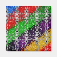 Wild Colorful Rabbit Pattern Magnet