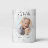 Marble Memorial Photo Tribute Pillar Candle