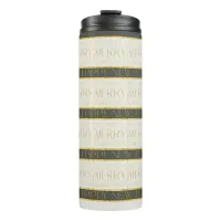 Green Gold Christmas Pattern#35 ID1009 Thermal Tumbler