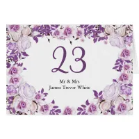 Heart Frame Purple Lavender Roses Wedding