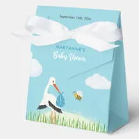 Sky Blue Stork Baby Shower Custom Favor Boxes