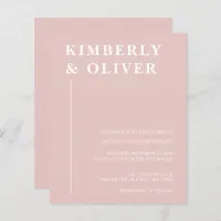 Budget Modern Blush Wedding Invitations