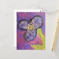 whimsical Mixed Media Flower Postcard