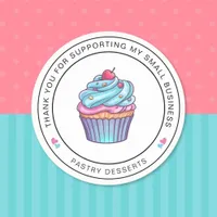 Pastry Cupcake Thank You Sticker