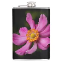 Pink "Prinz Heinrich" Japanese Anemone Flower Hip Flask