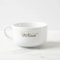 Elegant Script Personalized Name Soup Mug