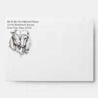Goat Lovers Nubian Sketch  Envelope