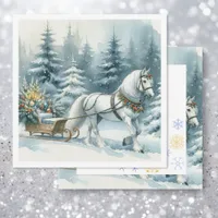 Pretty Winter Horse and a Christmas Sleigh