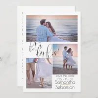 Modern 3 Photo Lets Do This Save the Date Invitation