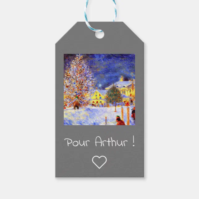 Village in winter gift tags