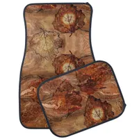 Contemporary Abstract Art Terracotta Rustic Brown  Car Floor Mat