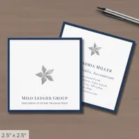 Elegant Navy Blue Border Square Business Card